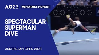 Spectacular 'Superman' Dive Wins Point | Australian Open 2023