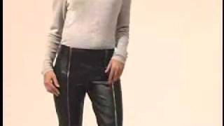 Zippered Black Leather Pants