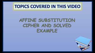 Cryptography and Network Security: #16 Affine Cipher