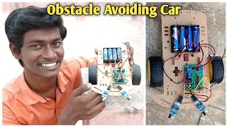 How to make Obstacle Avoiding Car at Home | Obstacle Avoiding Car Making | Agni Tamil