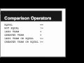 Comparison Operators
