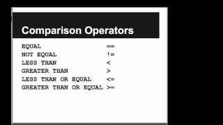 Comparison Operators