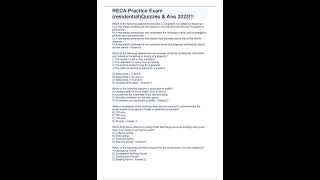 RECA Practice Exam residentialQuizzes \u0026 Ans 2023!!!