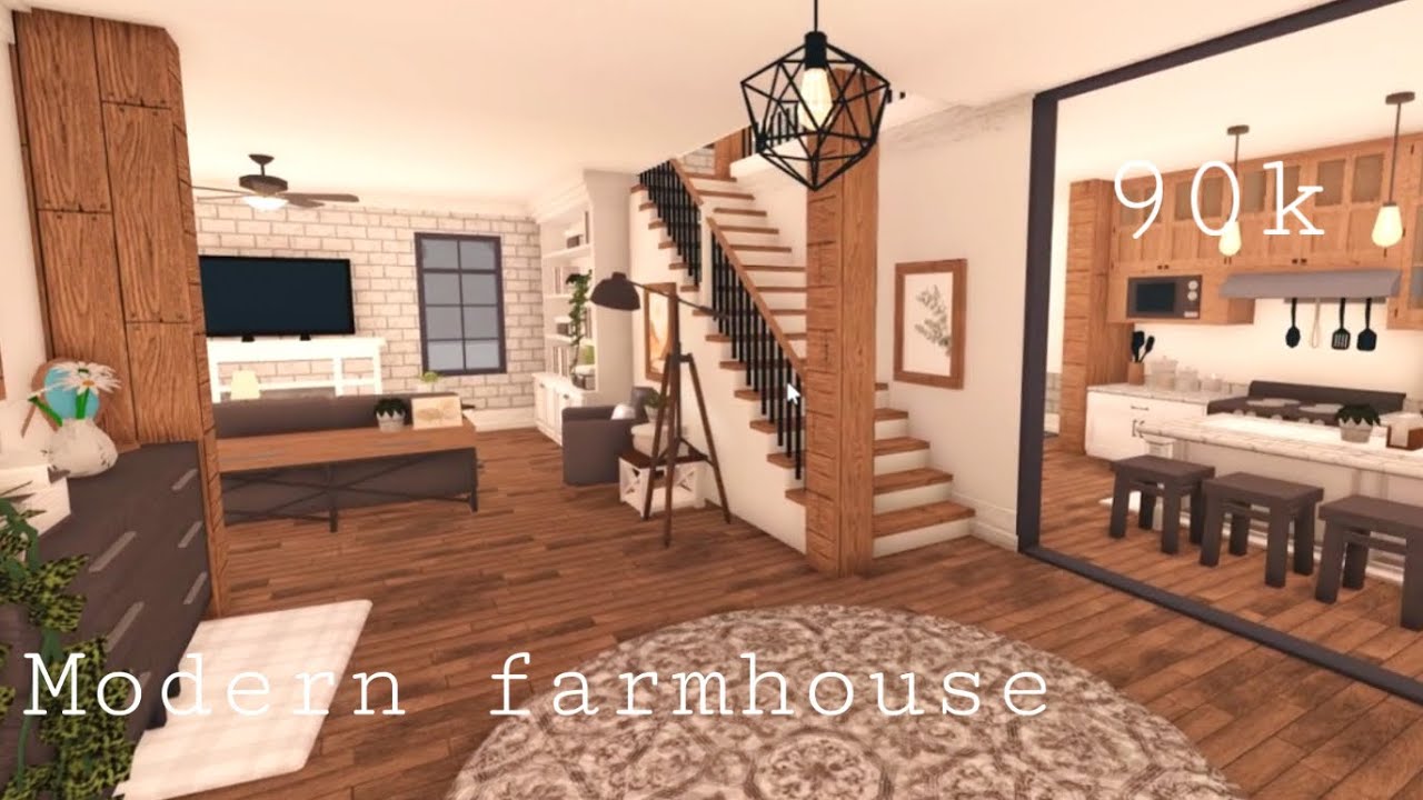 Roblox Bloxburg | Modern Farmhouse 90k | House Build - YouTube