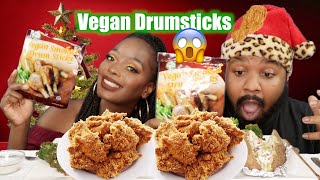 VEGAN SMOKED DRUMSTICKS REVIEW | MUKBANG | EATING SHOW