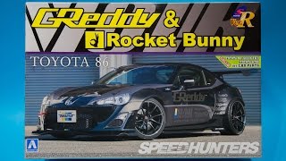 Aoshima 1/24 Rocket Bunny Toyota 86 GReddy Volk Racing Ver. Model Kit Unboxing And Review