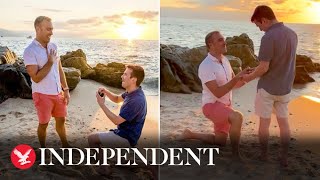 Couple share surprise double proposal video
