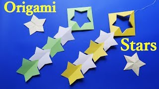 七夕飾り 折り紙【星かざり】作り方 簡単でかわいい♪おしゃれな飾り♪◇Origami Christmas decorations ideas 