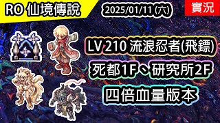 🔴【RO實況# 438】 LV 210 UP 流浪忍者 風魔飛鏢流派 | 四倍血量版本 | 死1、研2 | 飛鏢日影忍者養成#7 | TWRO 查爾斯伺服器 | Shinkiro