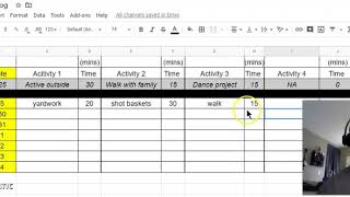 Activity log example