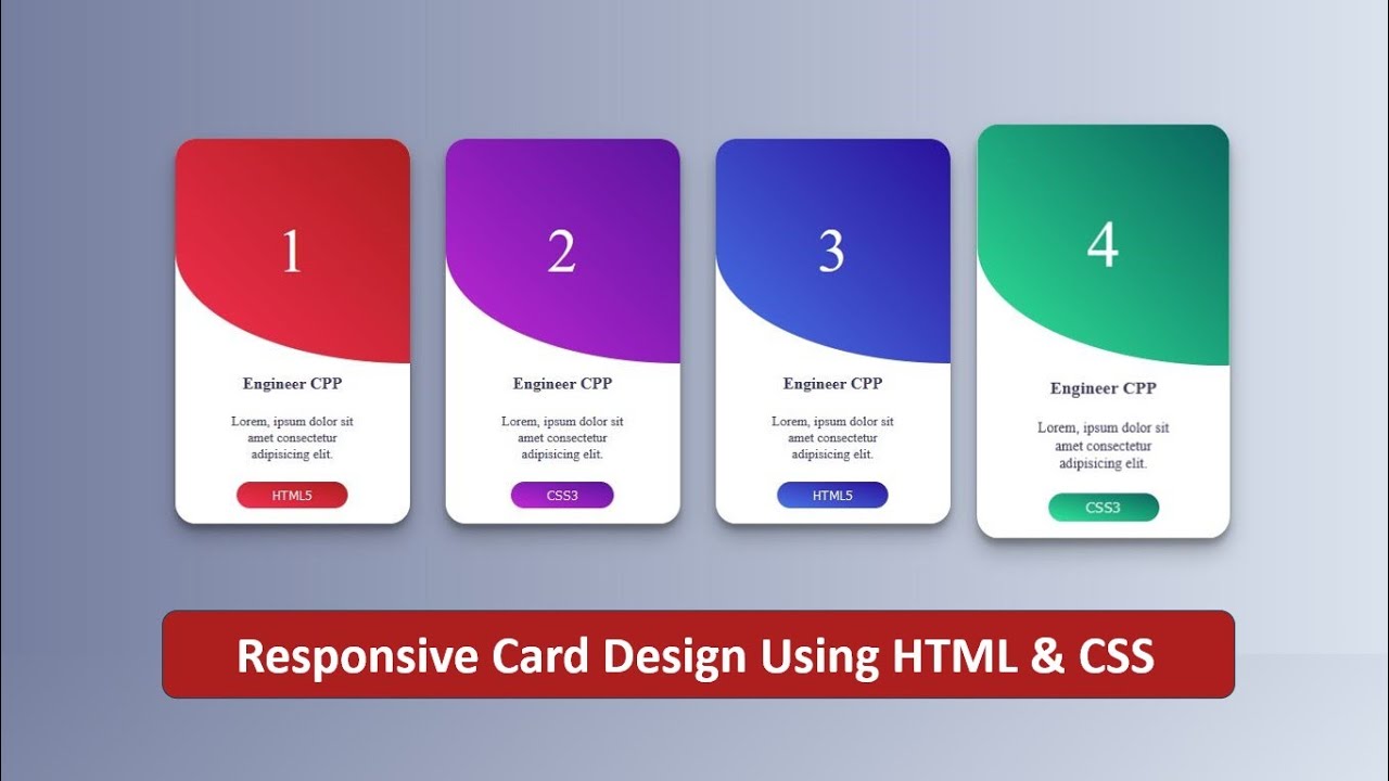 Card Design Using Html Css How To Make Responsive Card Design Using