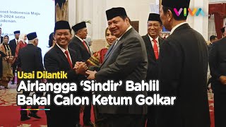 Momen Airlangga Salaman dengan Bahlil, Sindir soal Jadi Ketum Golkar