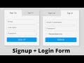 How to Create Signup & Login Form using HTML, CSS & JavaScript