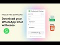 How to Download or Export WhatsApp Chat from PC | HTML or CSV |  ChatBackup 2.0