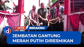 Bantu Warga, Pangdam Diponegoro Resmikan Jembatan Gantung Merah Putih di Klaten