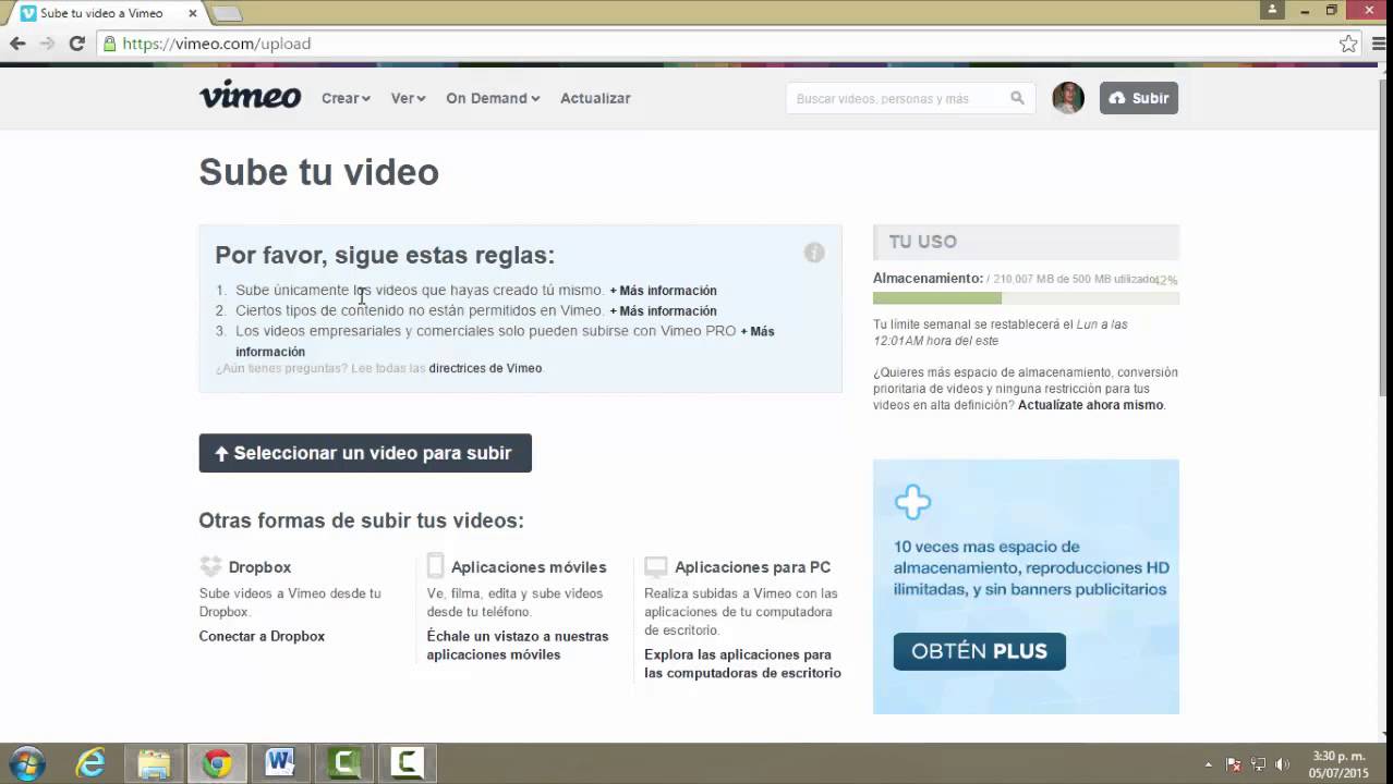Tutorial Vimeo Youtube
