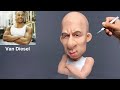 Sculpting Van Diesel with Polymer Clay | Funny Cartoon Version | Kay‘s Clay