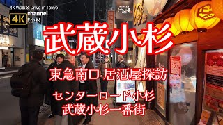 4K【武蔵小杉～東急南口 居酒屋探訪】【タワマンだらけ】駅周辺ぶらぶら散歩【センターロード小杉】【武蔵小杉一番街】【グランツリー】【聖マリアンナ医科大学東横病院】神奈川県川崎市