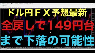 【ドル円FX予想最新】ここからは力強い上昇後の、調整入って上昇3波が入るか注目です！ただし、月足で赤三兵、日足で大陽線形成されているので、全戻し下落の可能性あります！149円台まで落ちるシナリオを用意