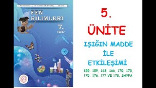 7. SINIF FEN BİLİMLERİ DERS KİTABI 5. ÜNİTE IŞIĞIN MADDE İLE ETKİLEŞİMİ