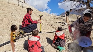 Village, Rural \u0026 Nomadic Life: Babak Installs Sprinklers for Our Farm! 💧🏡🌿