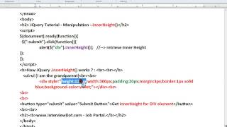 INNERHEIGHT METHOD IN JQUERY DEMO