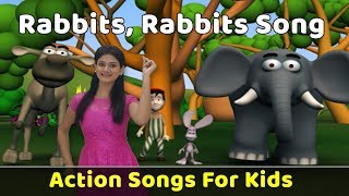 Rabbits Rabbits 123 Song | Action Songs For Kids | Nursery Rhymes With Actions | Baby Rhymes