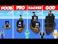 PIRATE SHIP BOAT HOUSE BUILD CHALLENGE - Minecraft Battle: NOOB vs PRO vs HACKER vs GOD / Animation