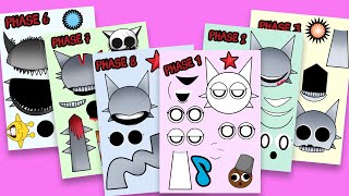 [Paper DIY] SPRUNKI WENDA HORROR - Phase 1 vs 2 vs 3 vs 4 vs 5 vs 6 vs 7 vs 8 - Sprunki Sticker Book