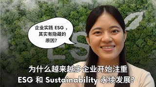 ESG 中文学堂 | 为什么越来越多企业开始注重 ESG 和 Sustainability 永续发展