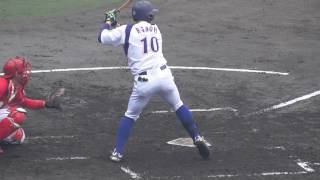 【左前ヒット】2017/04/08NTT東日本・喜納淳弥#10(京町中※鶴見シニア→成立学園高→桐蔭横浜大)第1打席