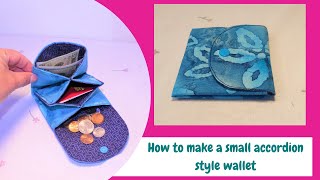 How to make a small accordion style wallet/Folding coin purse/Easy to sew coin pouch