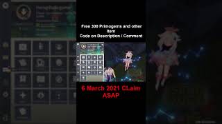 Free 300 Primogems from 1 4 livestream March 6th 2021 #shorts