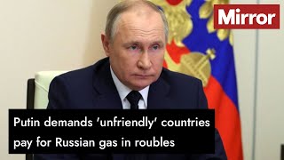 Putin demands 'unfriendly' countries pay for Russian gas in roubles