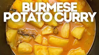 Burmese Simple Potato Curry with Dried Fish and Onions (All in one-pot recipe)