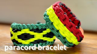 #65 パラコードブレスレット paracordbracelet #paracord ラスタカラー