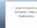 PHP Tutorials - How to create a Database and a Table in phpMyAdmin