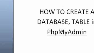 PHP Tutorials - How to create a Database and a Table in phpMyAdmin