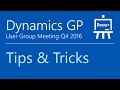 Learn Tips and Tricks for Microsoft Dynamics GP - December, 2016