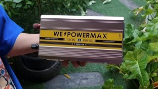 ตัวแปลงไฟ 12V เป็นไฟบ้าน 220V ขนาด 3,000W ยี่ห้อ WE POWER MAX ราคา 1690 บาท ส่งฟรีเก็บเงินปลายทาง