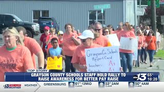 Grayson County Schools staff hold rally to raise awareness for better pay raise