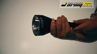 Setting modes in the Armytek Barracuda Pro. Switch from Turbo to Basic. Strobe