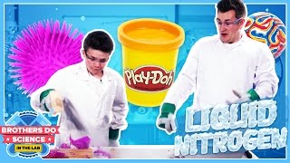 LIQUID NITROGEN VS TOYS | Brothers Do Science: In The Lab