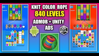 Knit Color Rope Sort Jam Puzzle Game Unity Source Code with Admob and Unity Ads Integrated