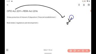 OPID Act 2011 v RERA Act 2016