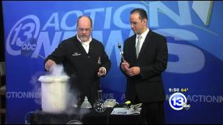 A lightbulb in liquid nitrogen