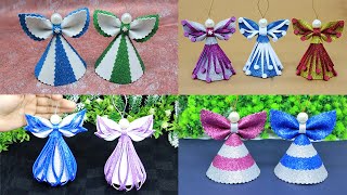 4 Amazing Christmas Angel Ornaments Making from Glitter Foam 😇 Do It Together