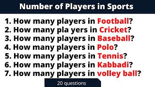 Number of players in various sports /games | Sports GK | Games | Cricket | Footbaall | GK Square