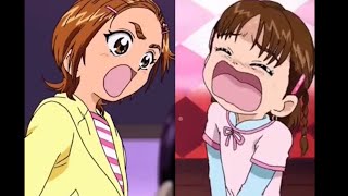 PreCure Splash Star - Saki yells at Minori for spilling juice on the drawing