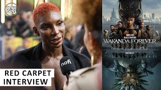 Black Panther Wakanda Forever Premiere - Michaela Coel on why she joined the film & family on set